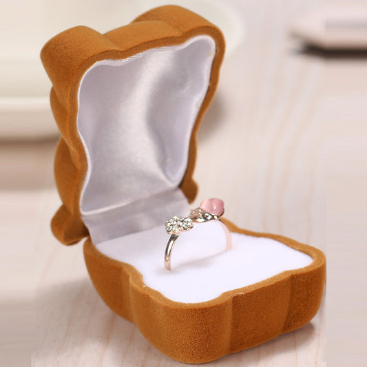 Jewelry Box Jewelry Packaging Box Flocking Box Bear Jewelry Box Gift Ring Box